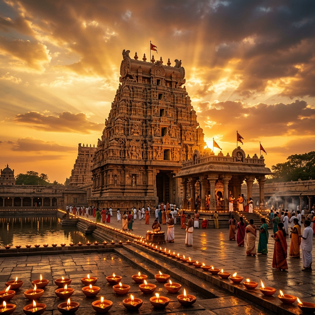 Sacred Temple at Golden Hour